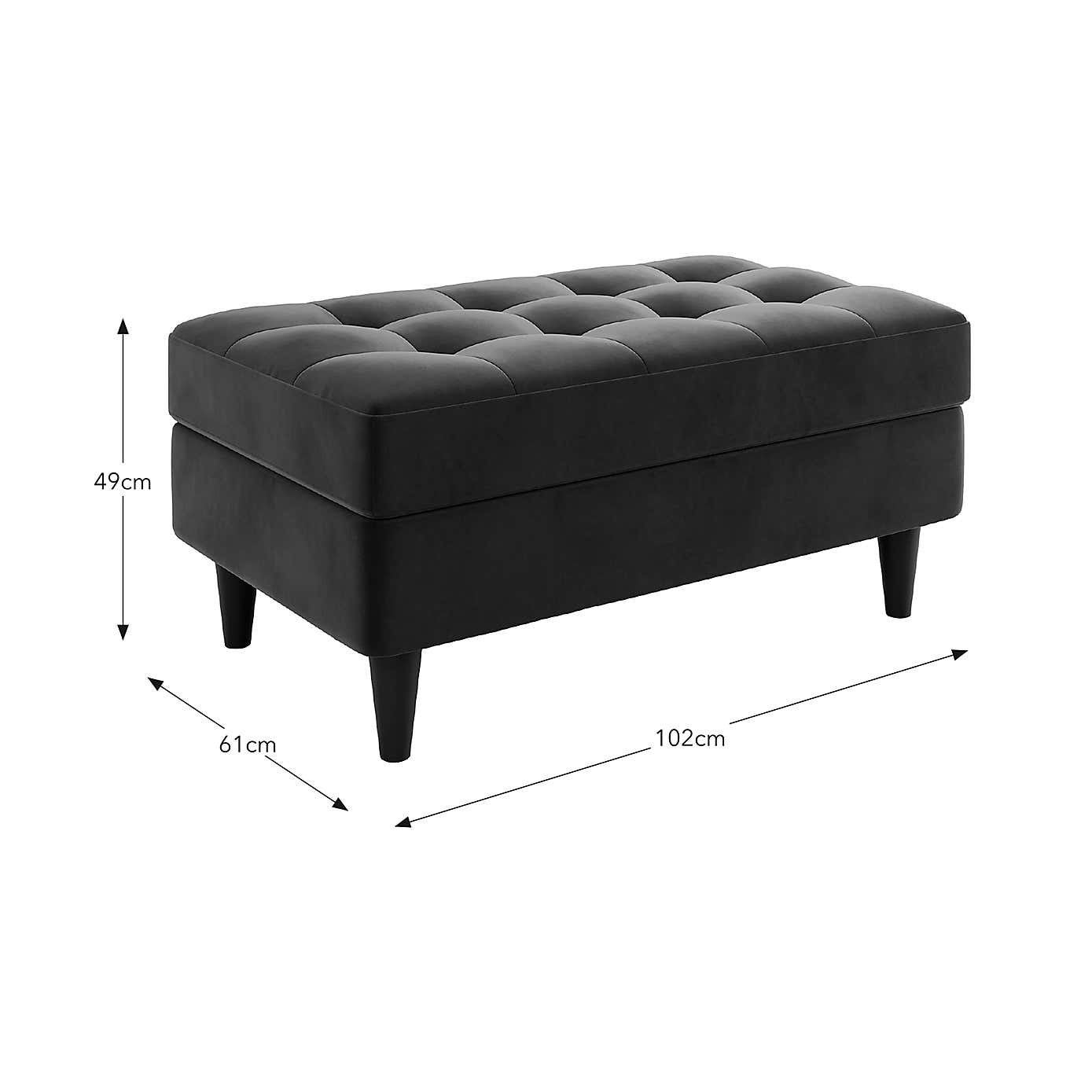 Zoe Velvet Storage Footstool