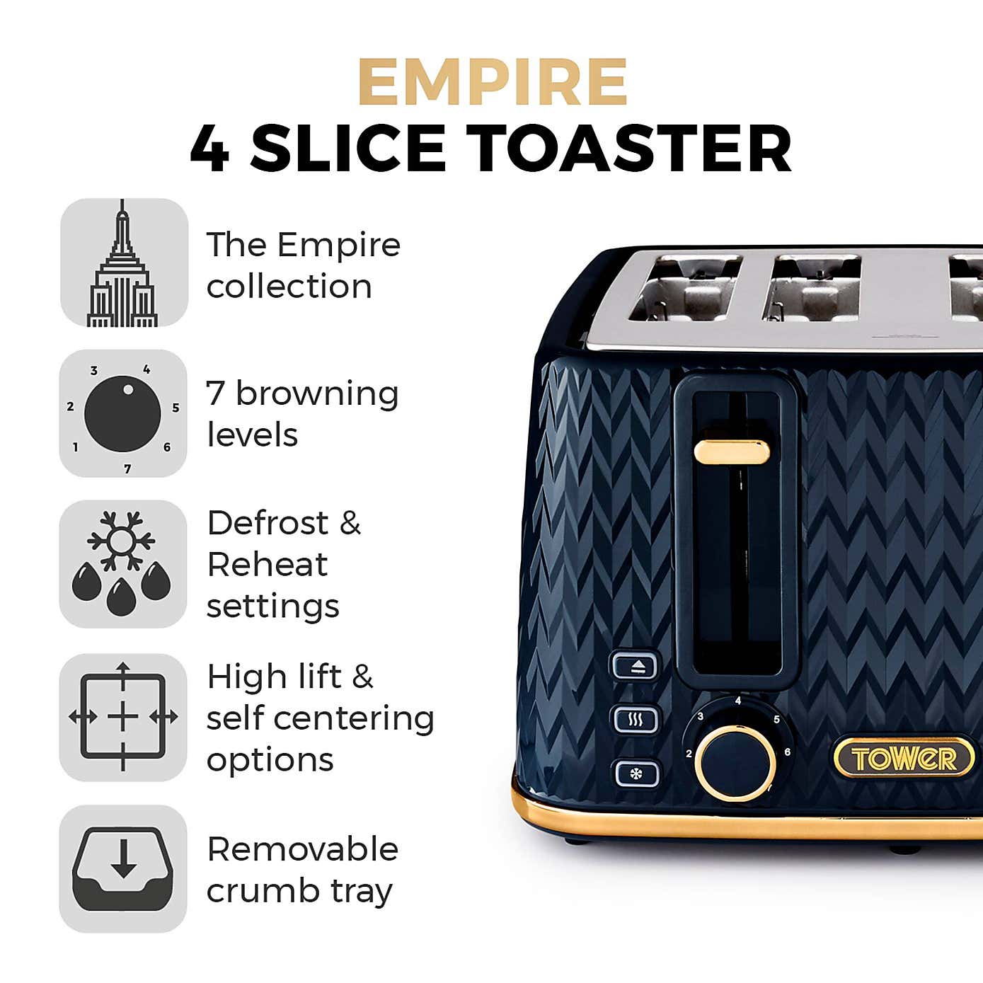 TOWER Empire 4 Slice Toaster