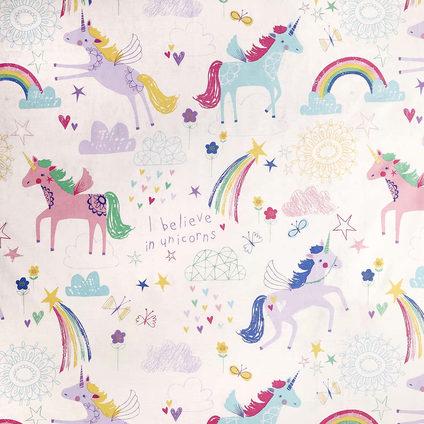 Rainbow Unicorn Multicoloured Duvet Cover & Pillowcase Set
