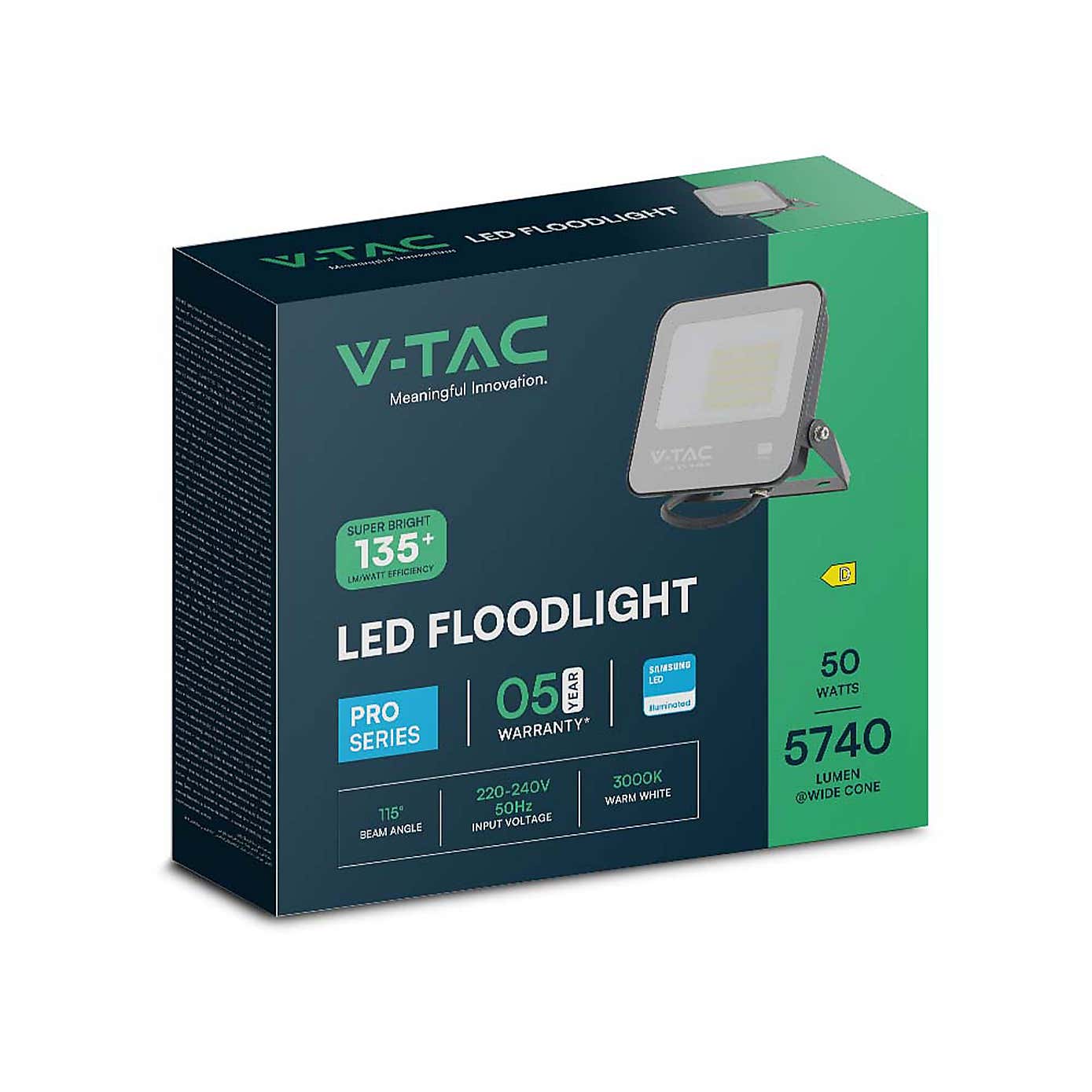 V-TAC 50W LED Floodlight Outdoor Wall Light