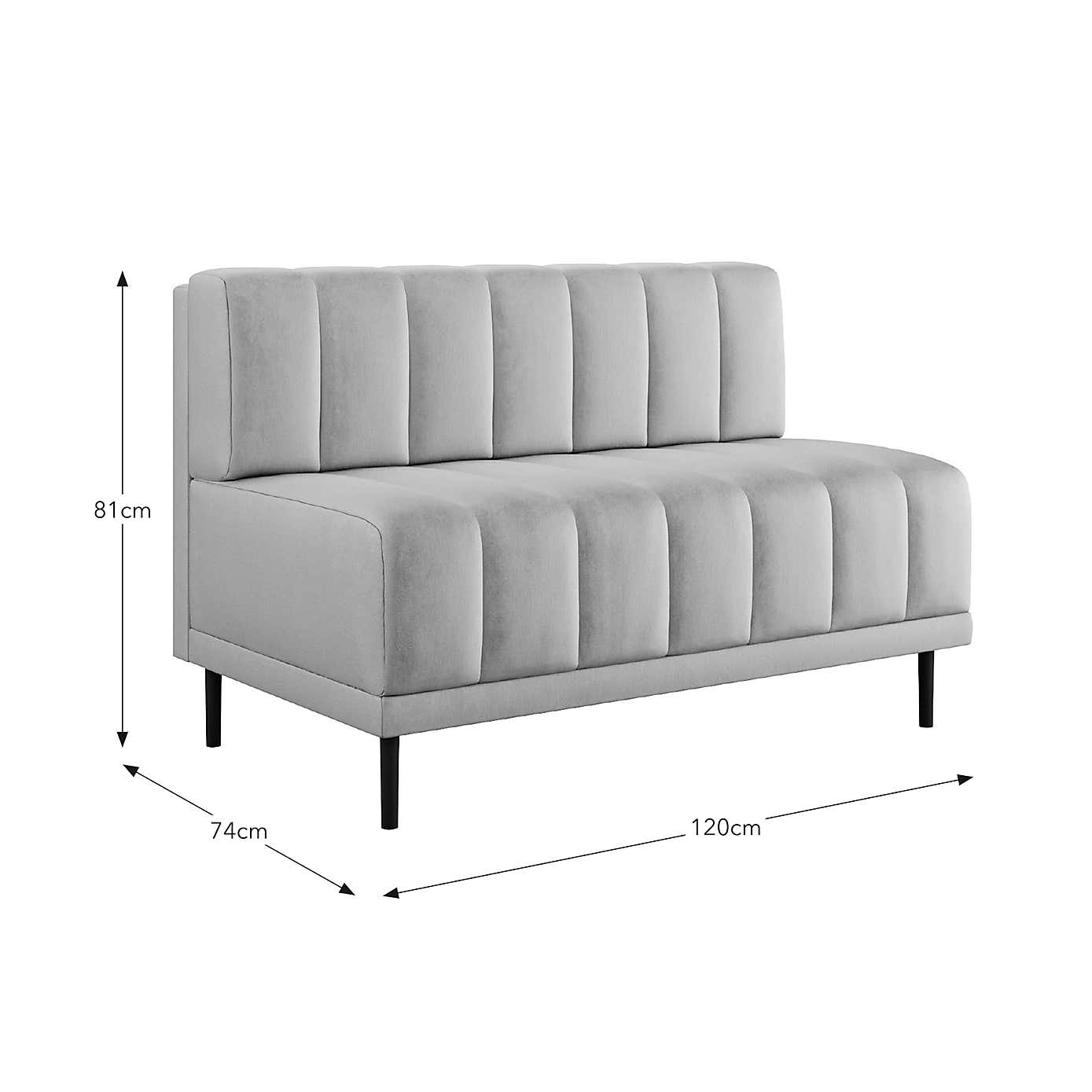 Amali Long Dining Bench, Matte Plush Velvet