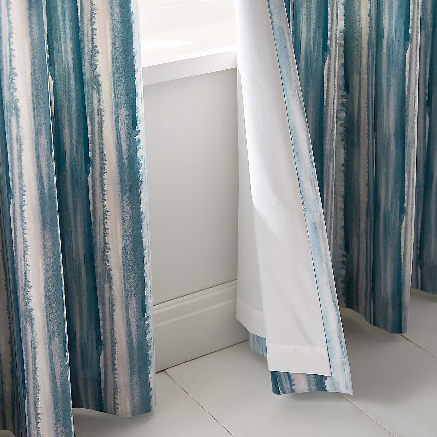 Watercolour Stripe Eyelet Curtains
