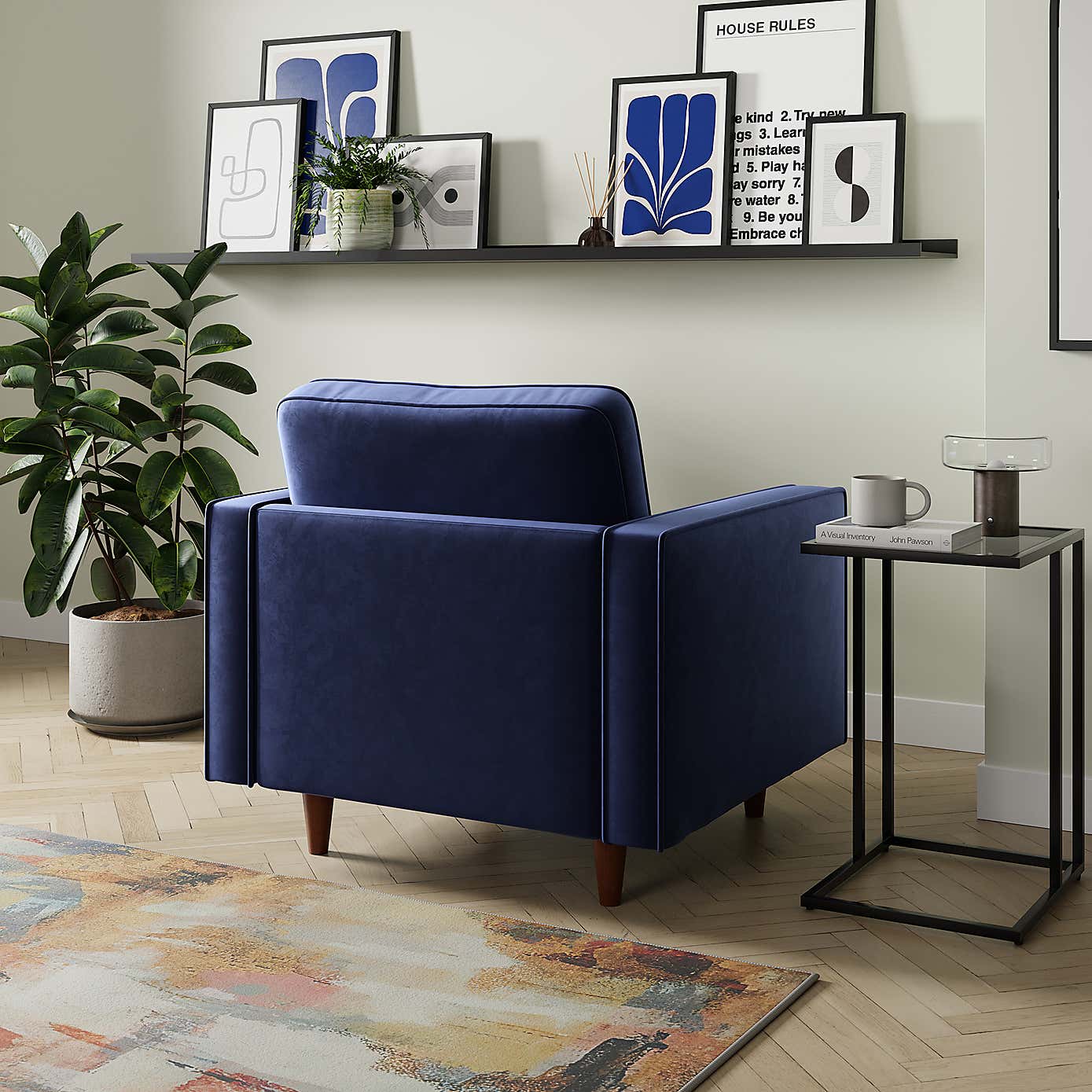 Zoe Plain Velvet Armchair