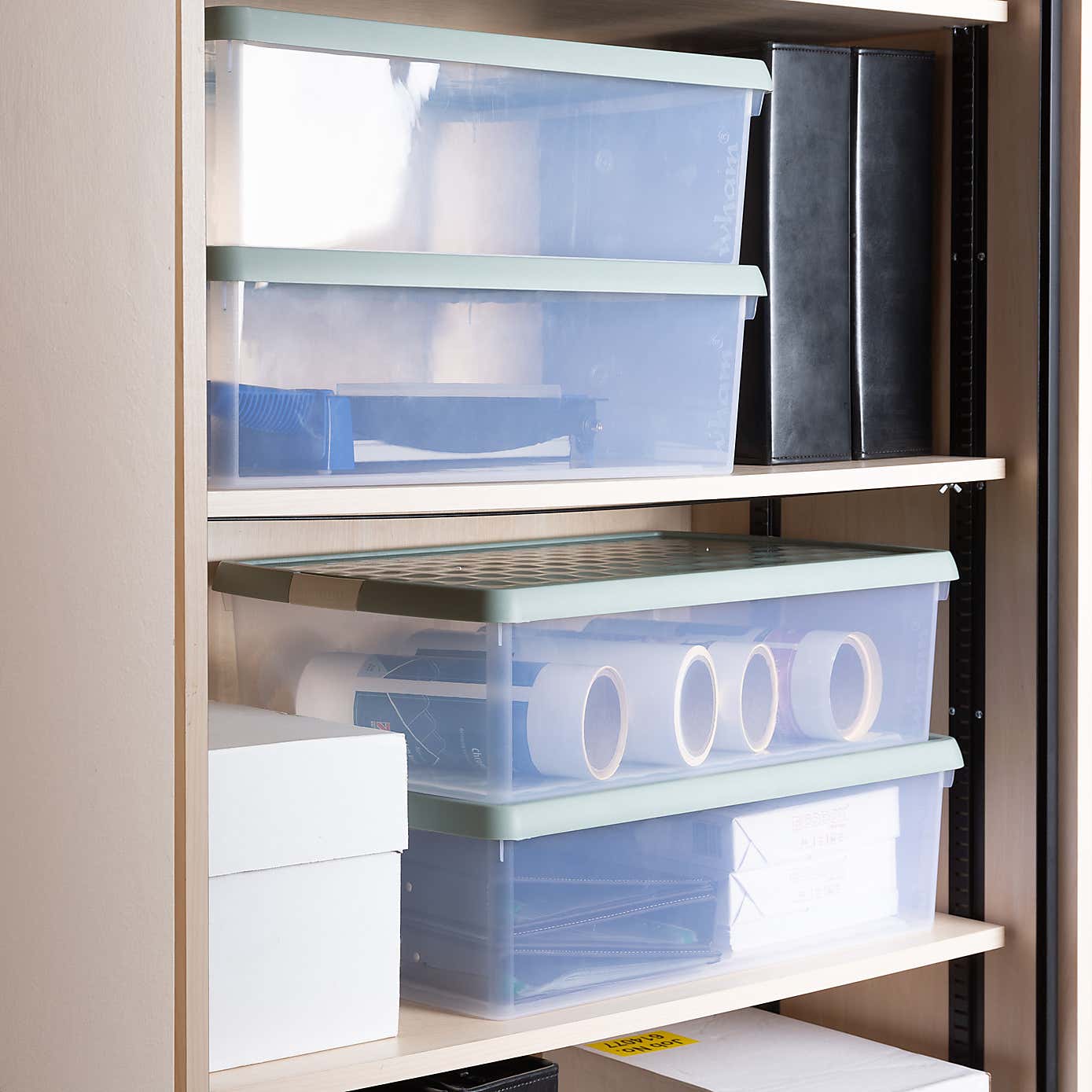 Wham Clip Pack of 4 Rectangle Storage Boxes With Lids