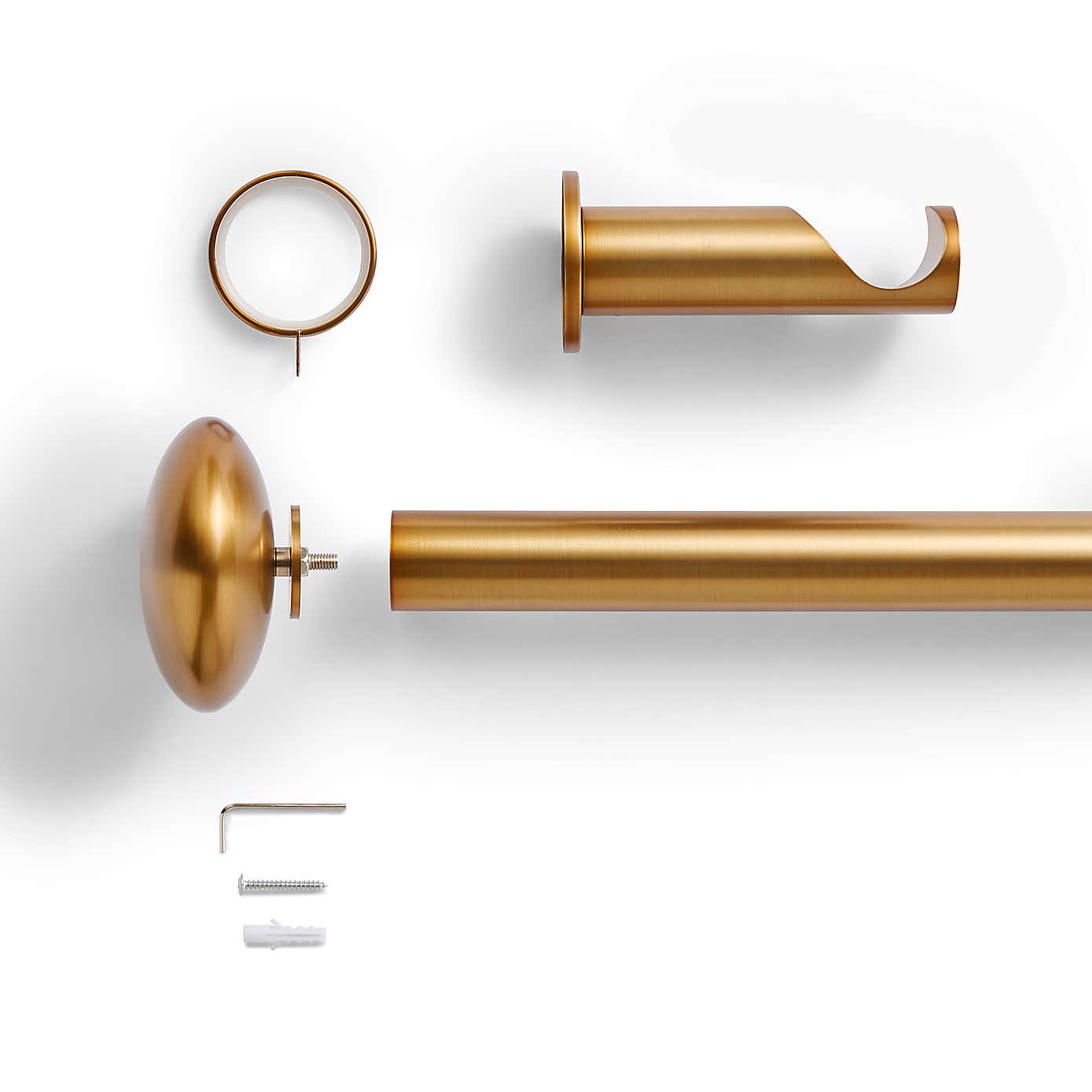 Pebble Fixed Metal Curtain Pole with Rings