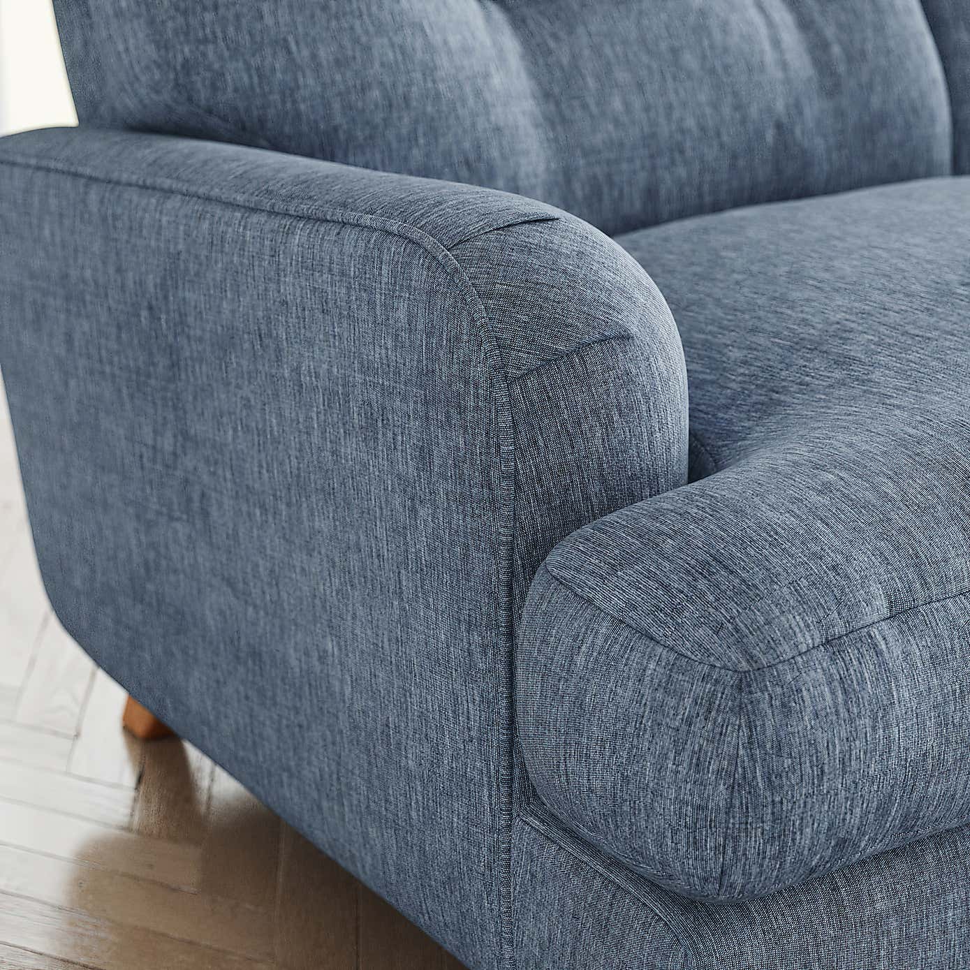 Martha Slub Faux Linen 4 Seater Sofa