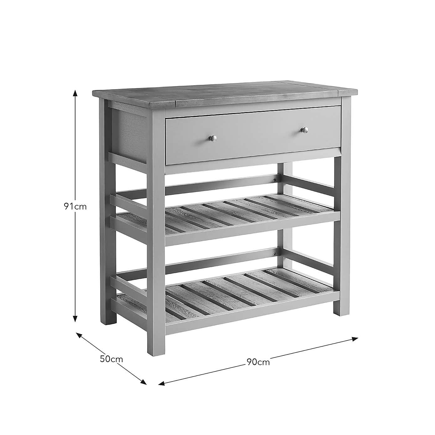 Olney Compact Kitchen Island Grey