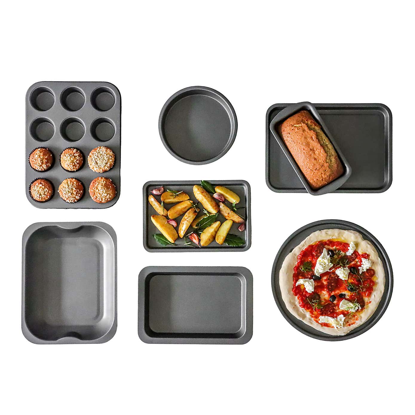 Set of 8 Carbon Steel Non-Stick Bakeware