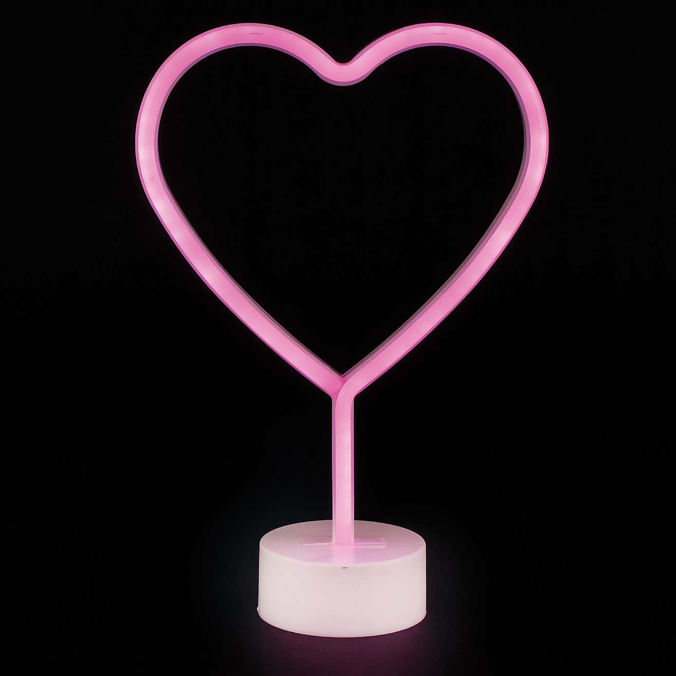 Pink Heart Neon Table Lamp