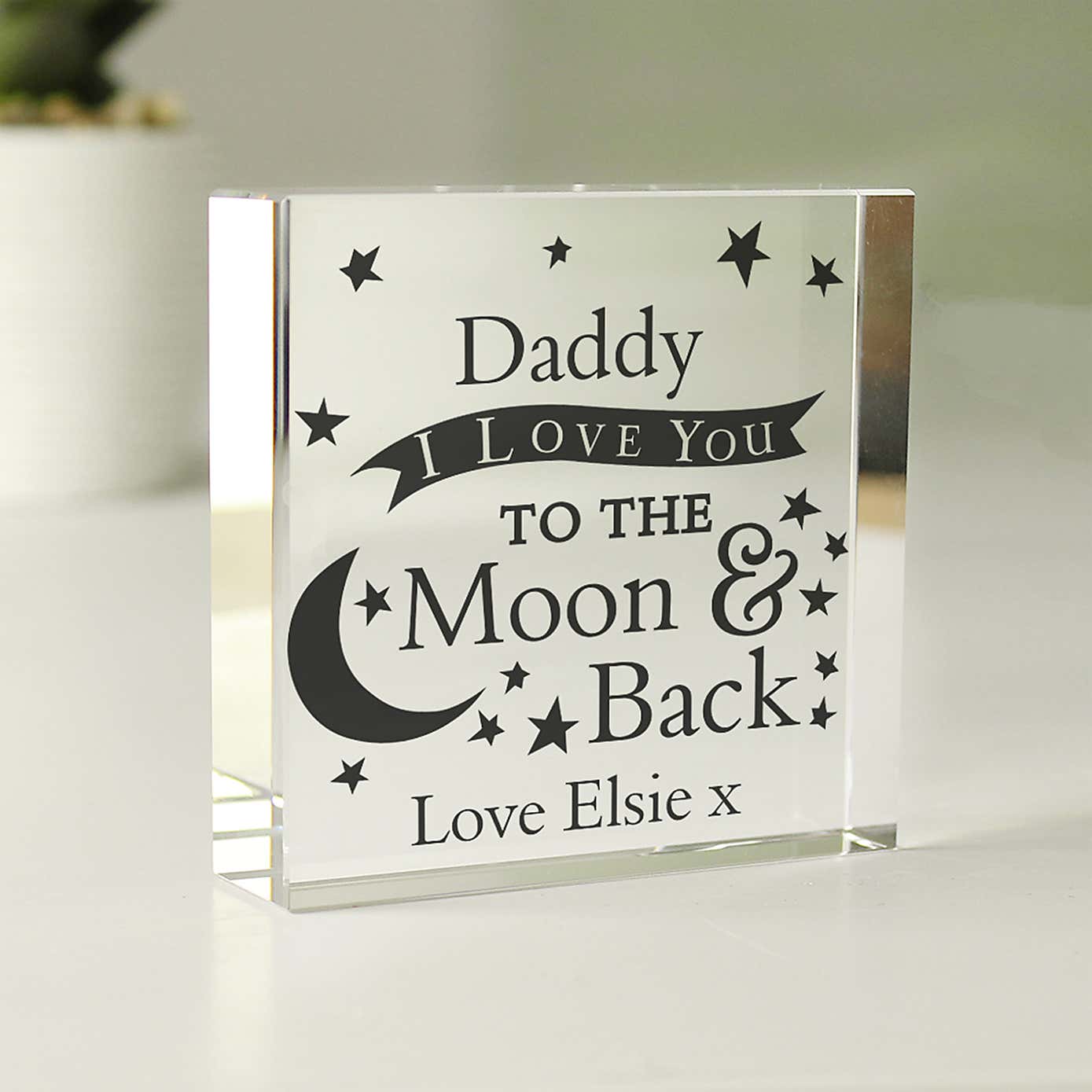 Personalised To the Moon and Back Crystal Token