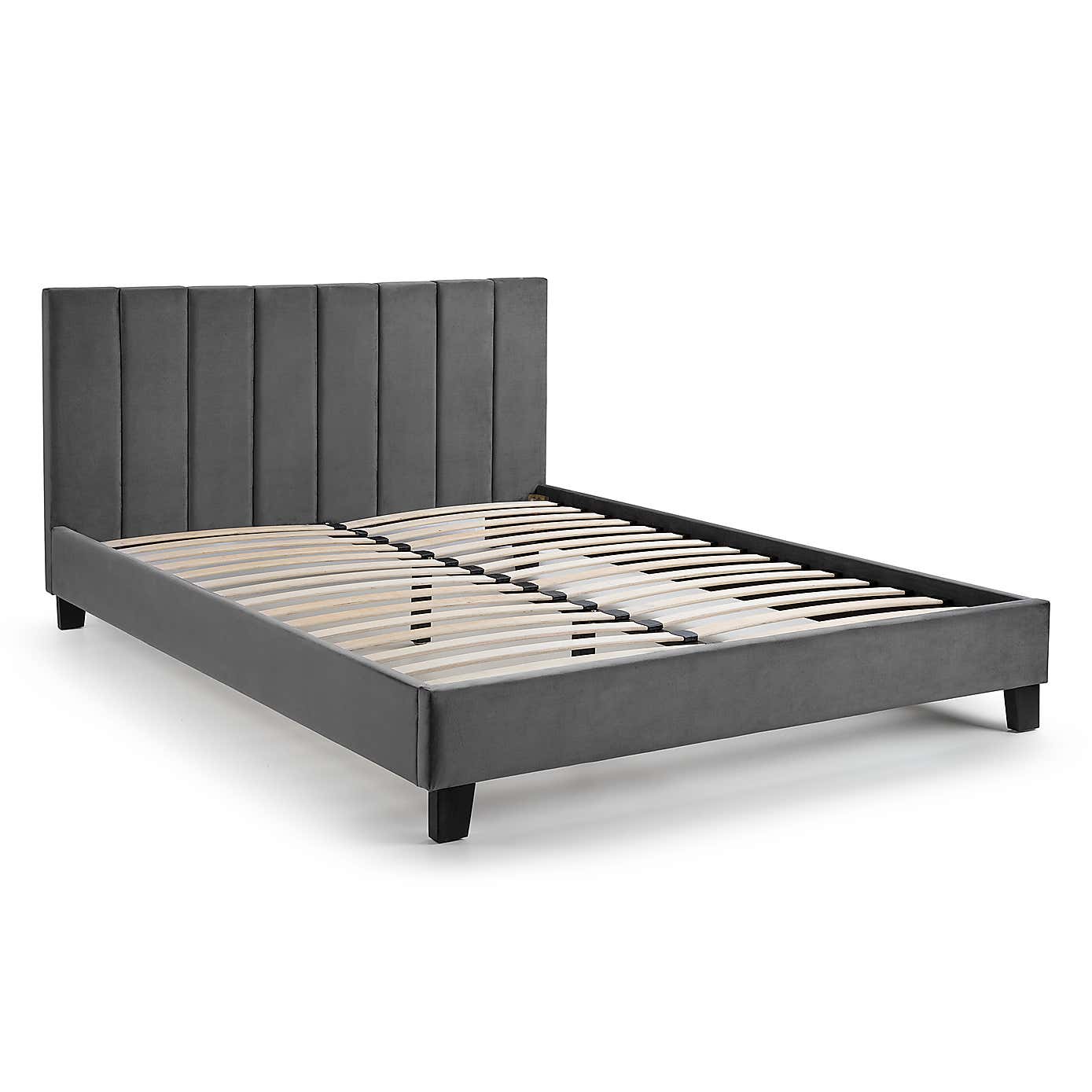 Rosa Velvet Bed In A Box, Grey