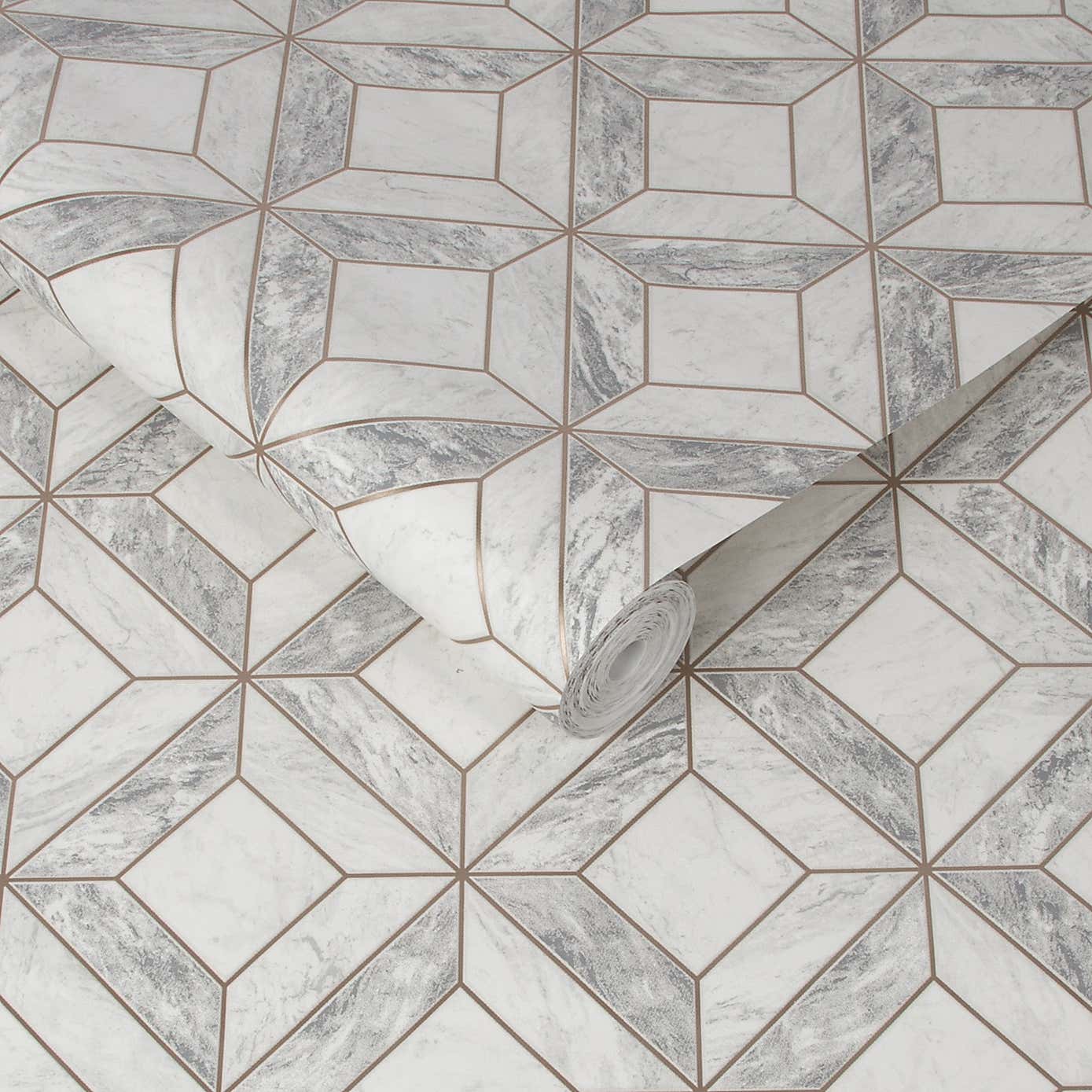 Contour Marble Marquetry Wallpaper