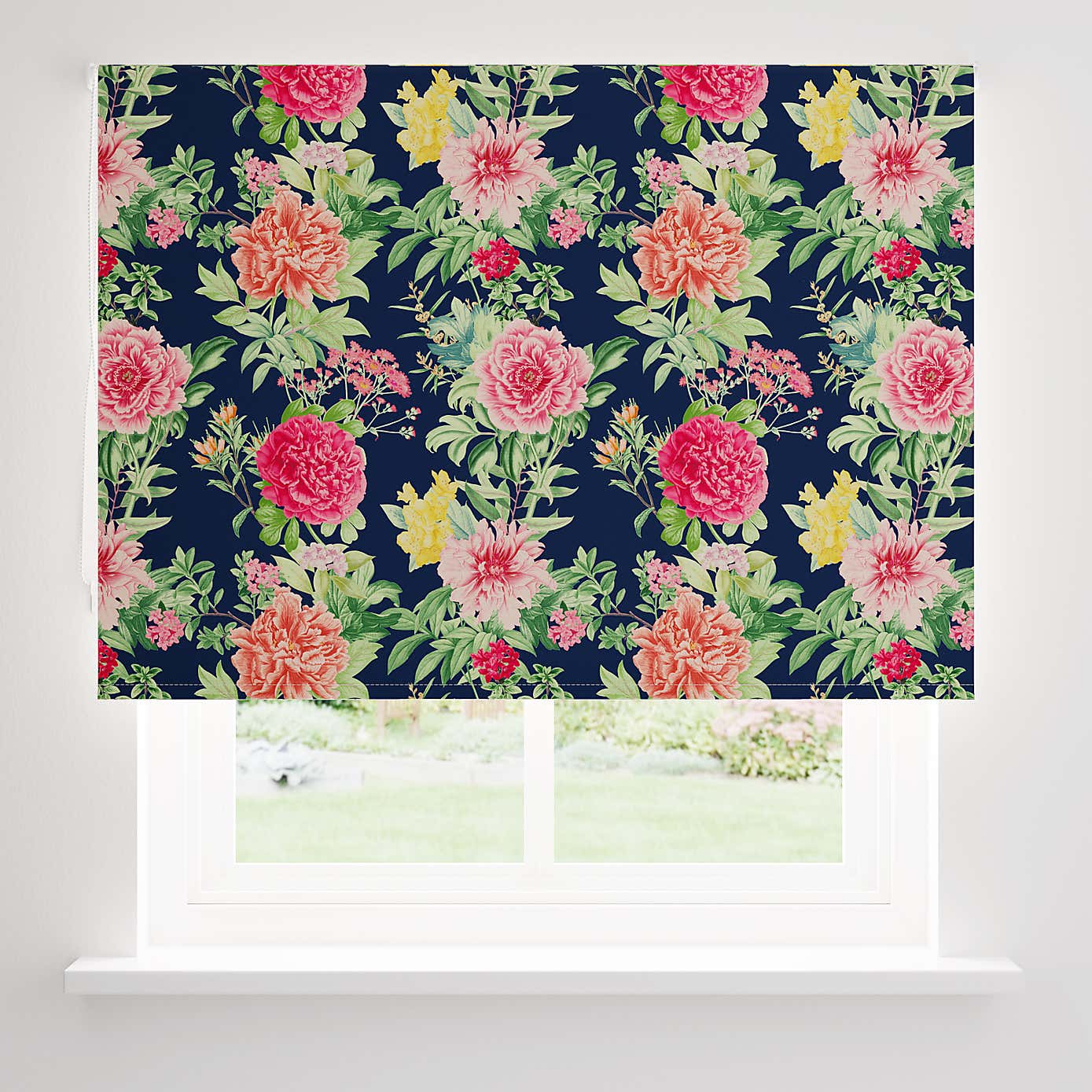 Peony Floral Blackout Roller Blind