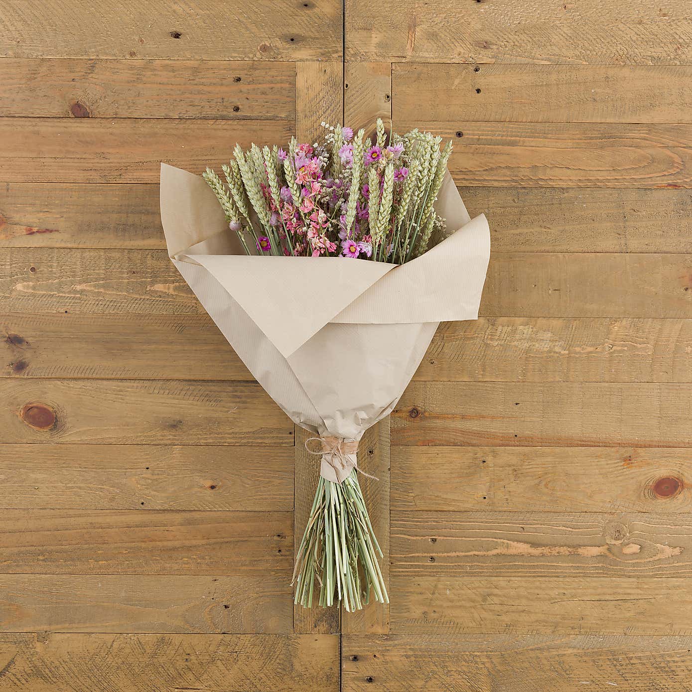 Dried Pink Delphinium Bouquet
