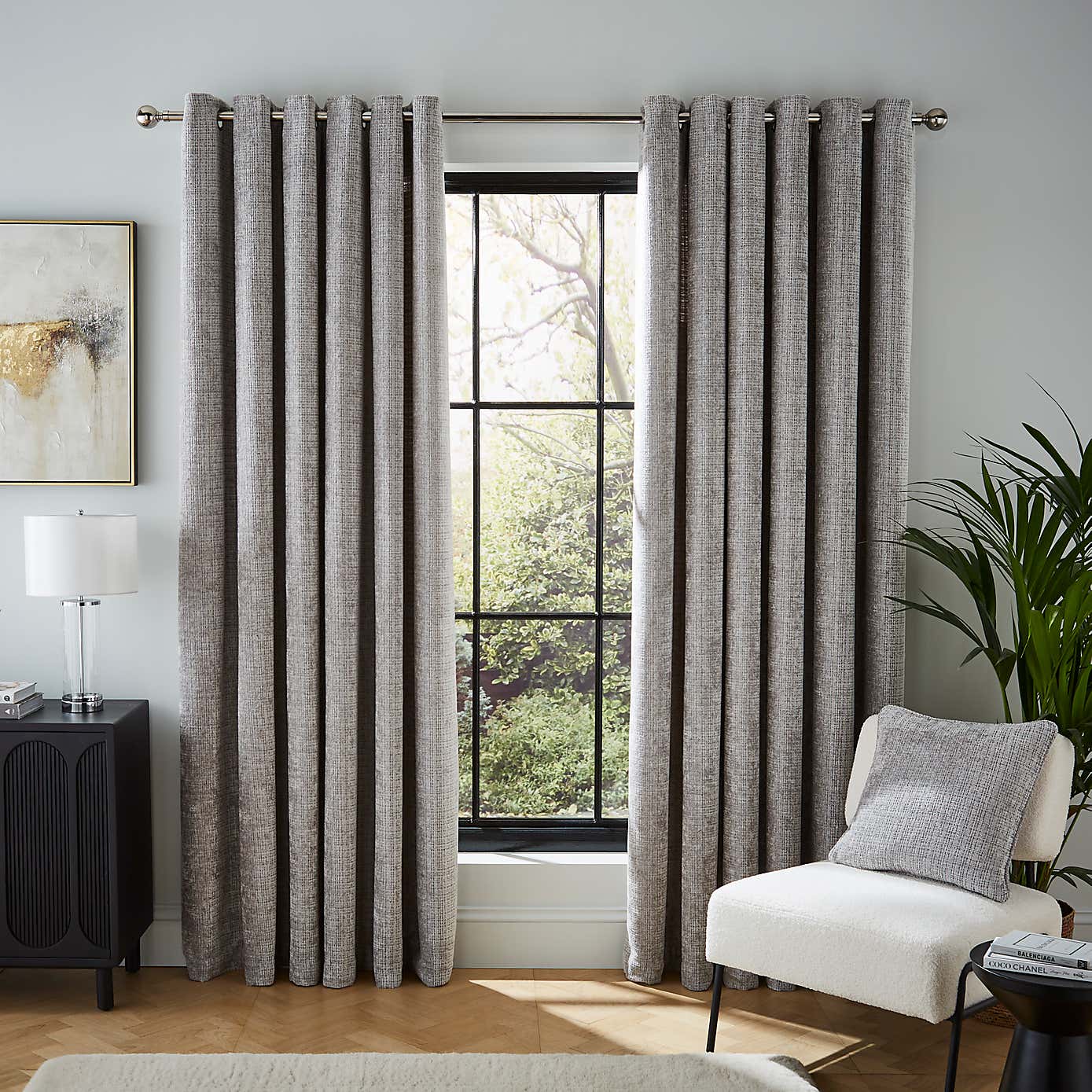Cashton Chenille Heavyweight Eyelet Curtains