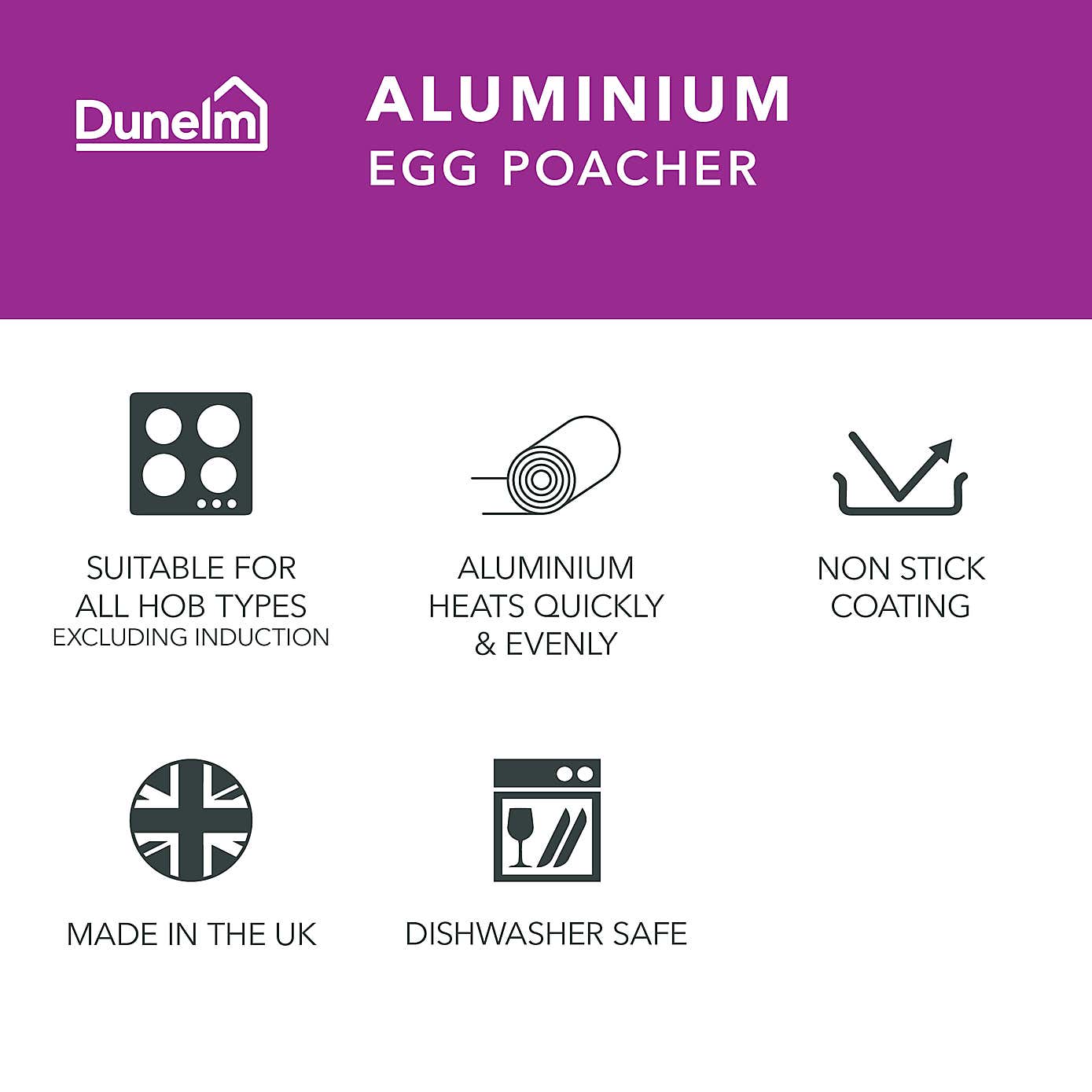 Essentials Non-Stick Aluminium Egg Poacher