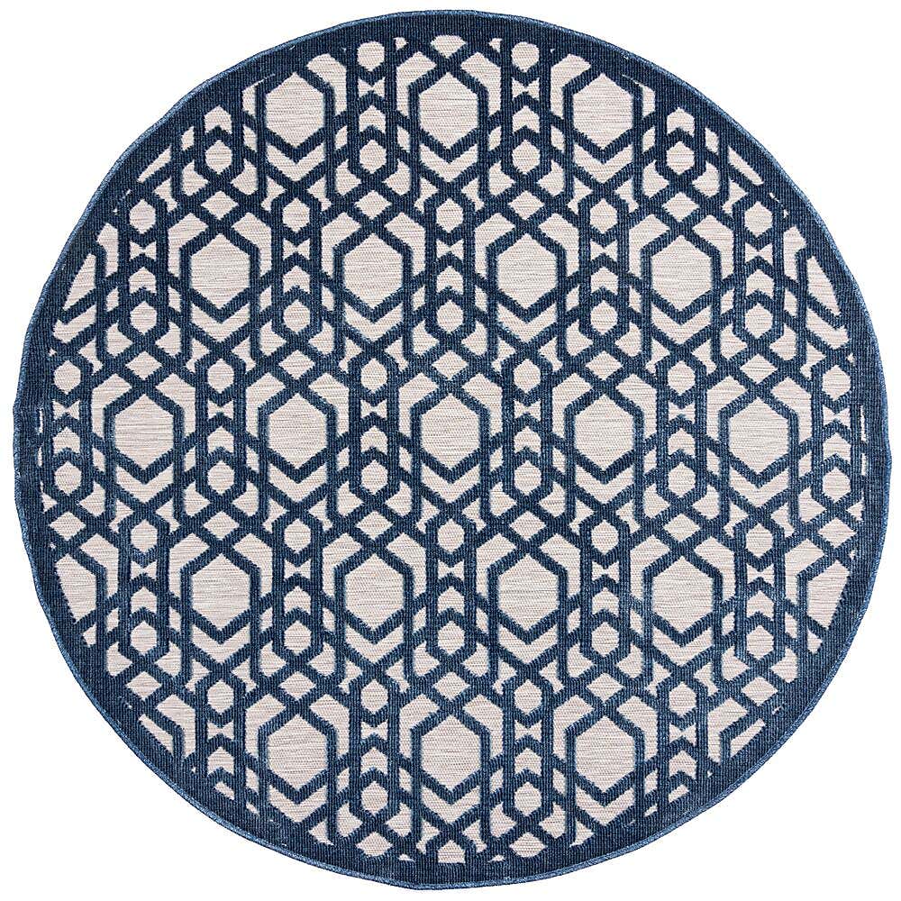 Oro Geometric Indoor Outdoor Round Rug