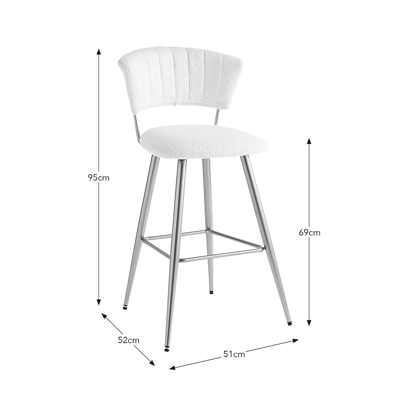 Kendall Bar Stool, Boucle