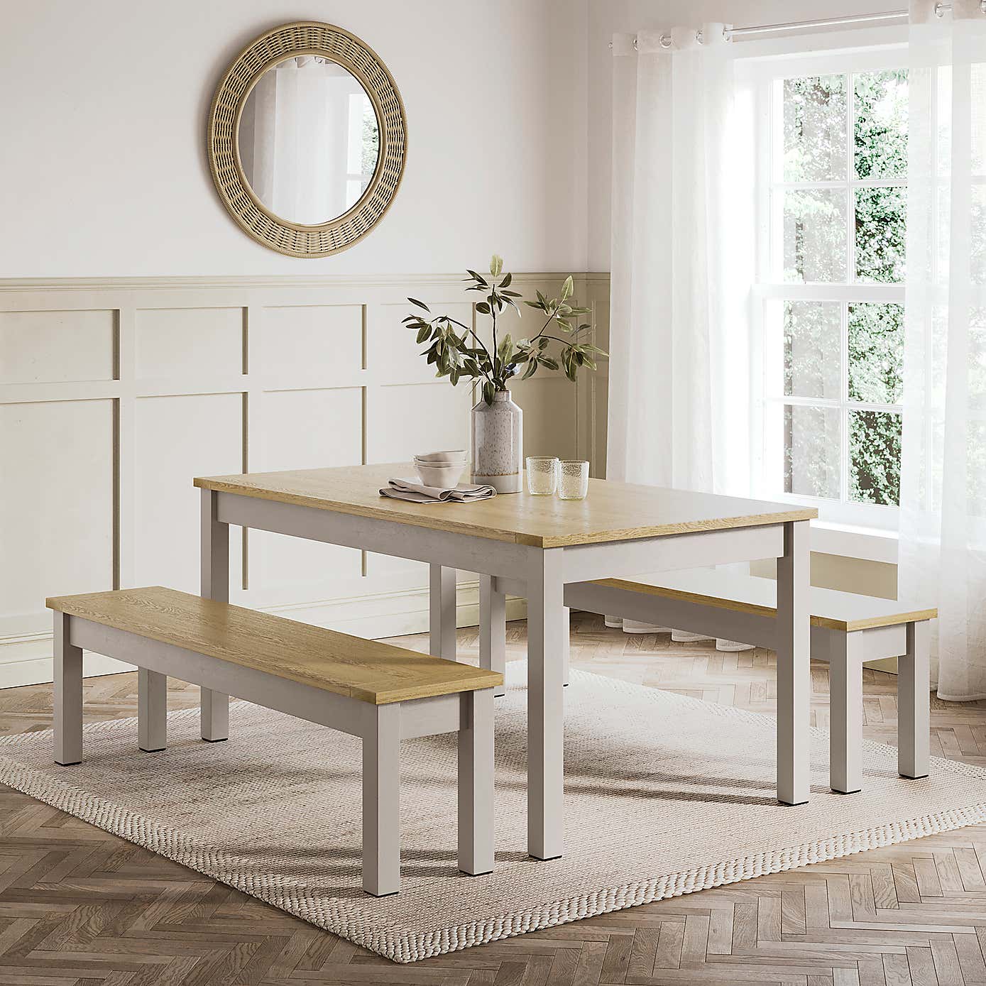Olney 6 Seater Dining Table and Bench Set