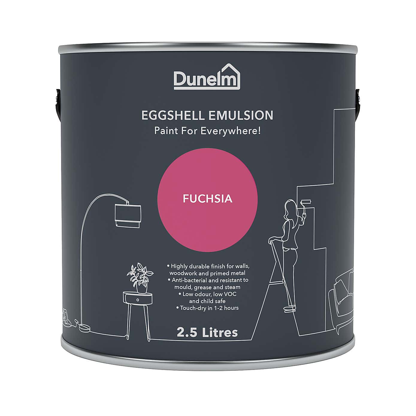 Dunelm Fuchsia Eggshell Emulsion Paint