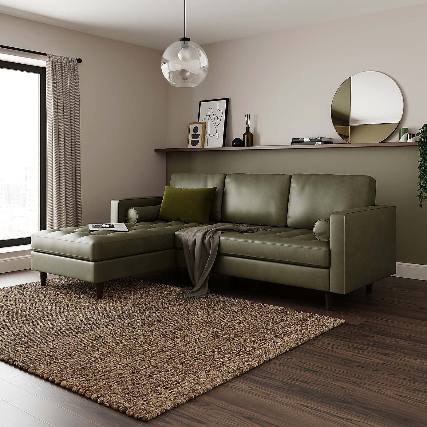 Zoe Faux Leather Left Hand Corner Sofa