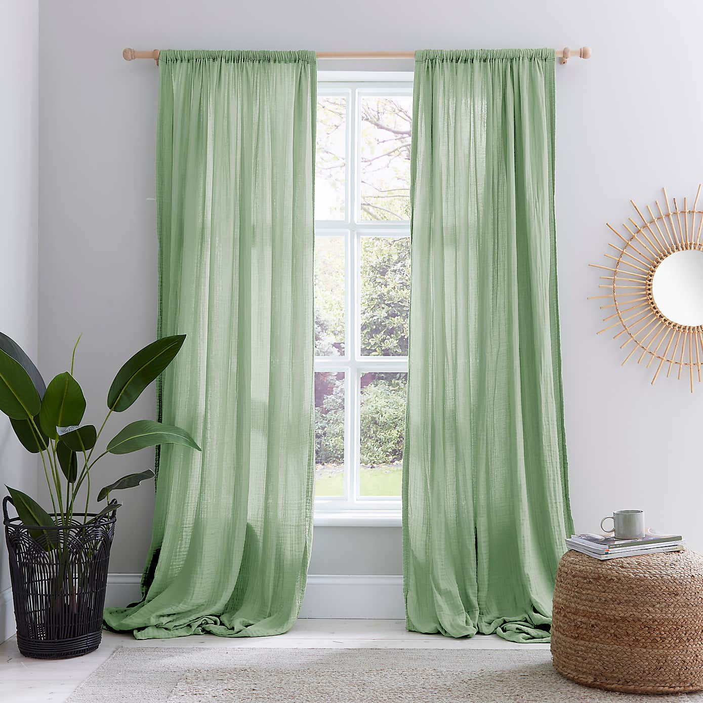 Cotton Muslin Eyelet Curtains