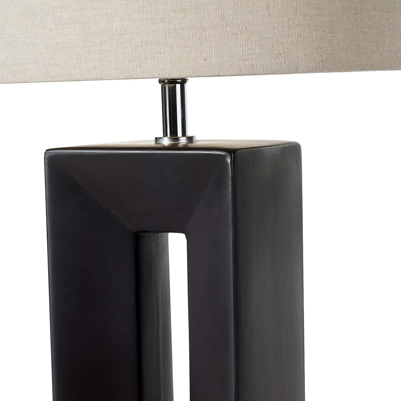 Block Tall Black Ceramic Table Lamp