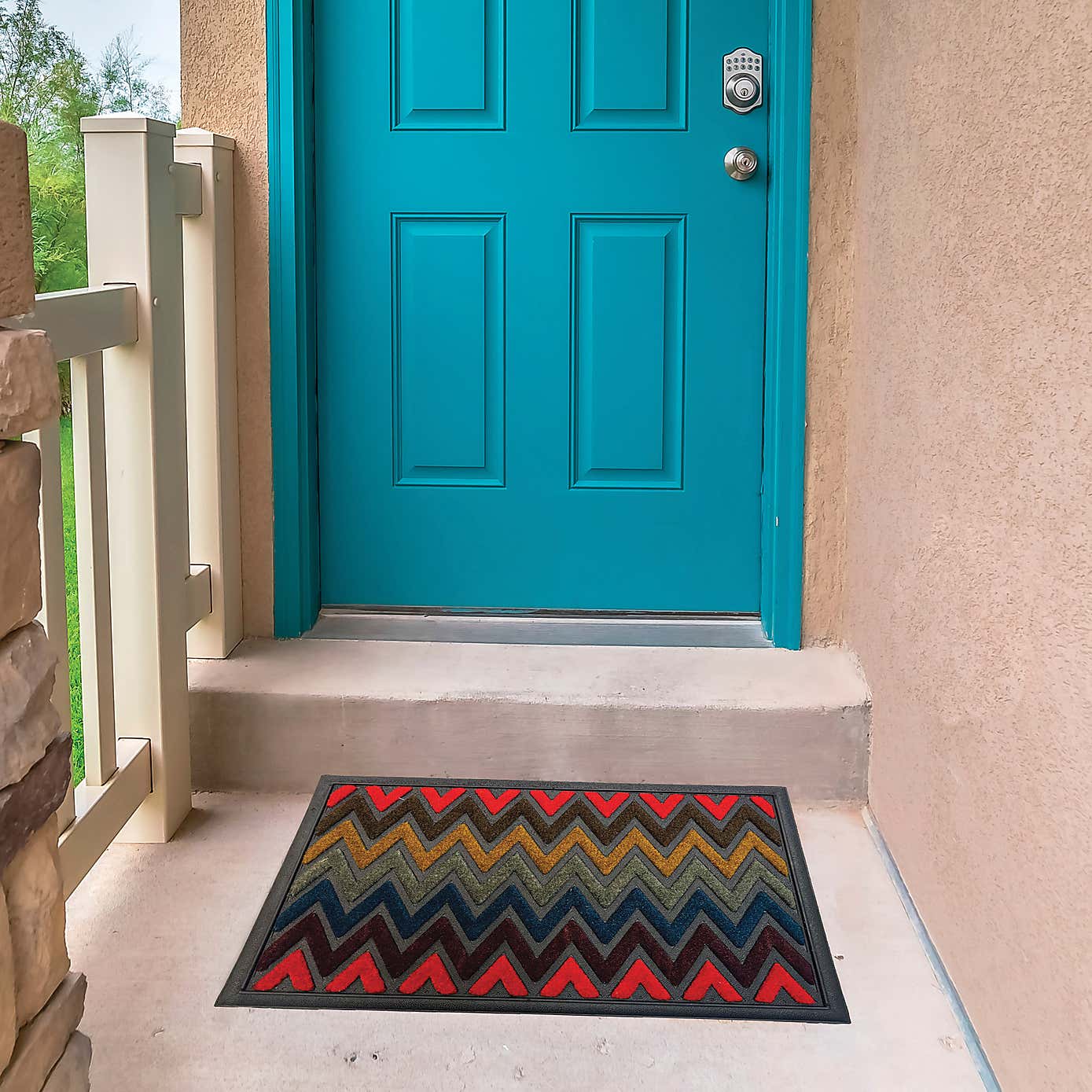 Scrape N' Sorb Multicoloured Zig Zag Doormat