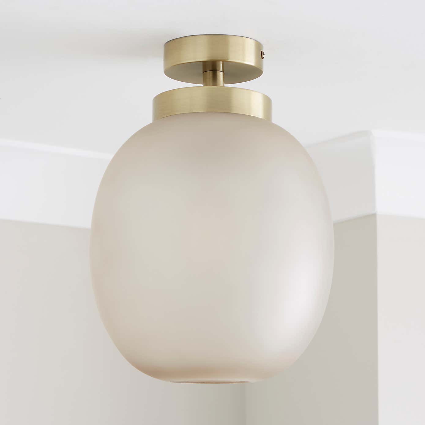 Lixue Recycled Glass Frosted Smoked Semi-Flush Fitting