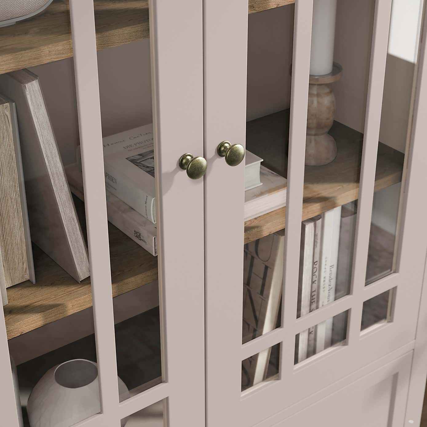 Hanworth Large Display Cabinet, Clay