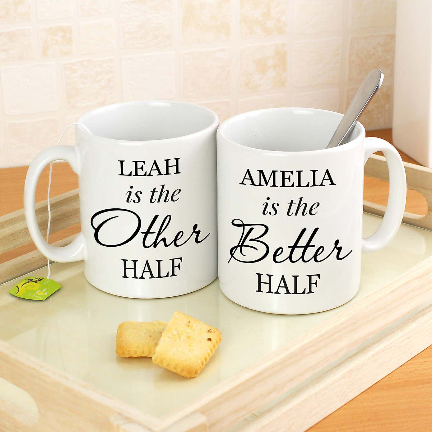Personalised Other Half & Better Half Mug Set