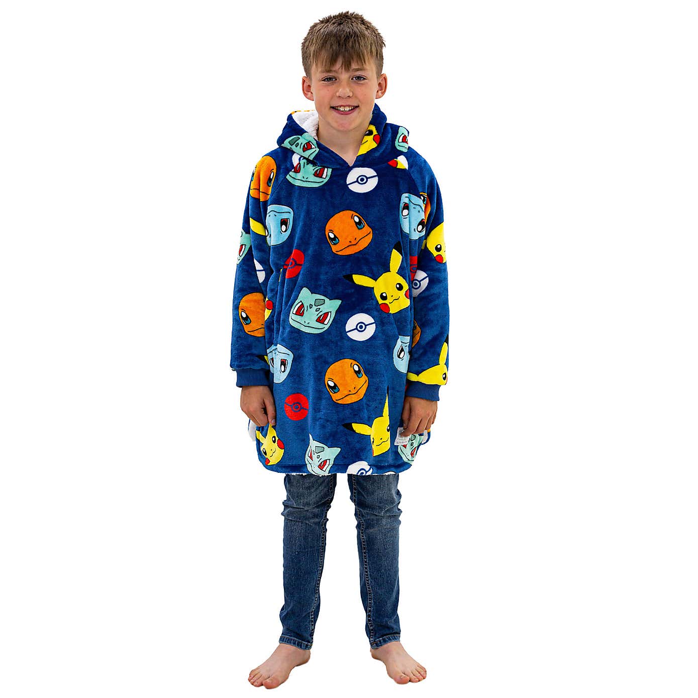 Pokemon Badges Hooded Wearable Fleece