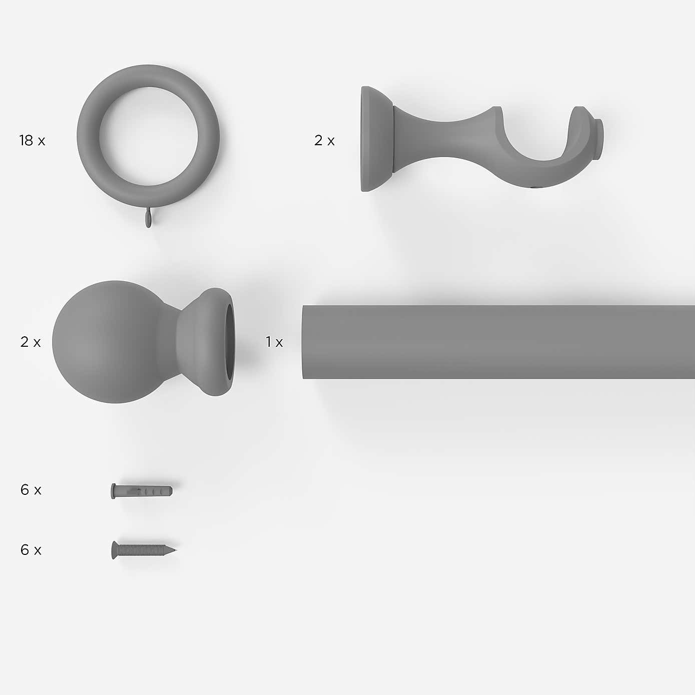 Universal 35mm Wooden Curtain Pole
