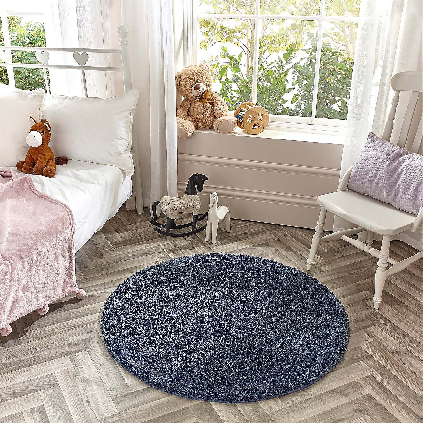 Marvel Circle Shaggy Washable Rug