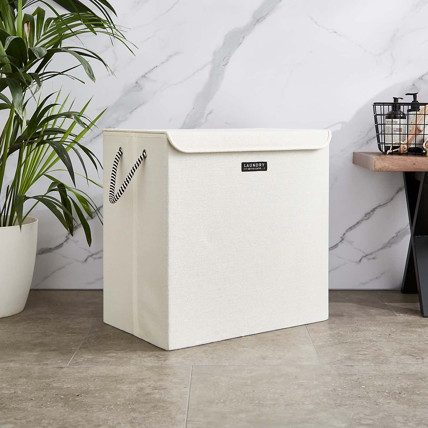 Industrial Double Compartment Foldable Laundry Hamper