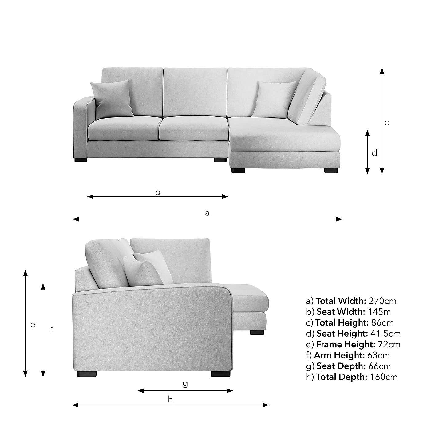 Carson Soft Texture Right Hand Facing Corner Chaise