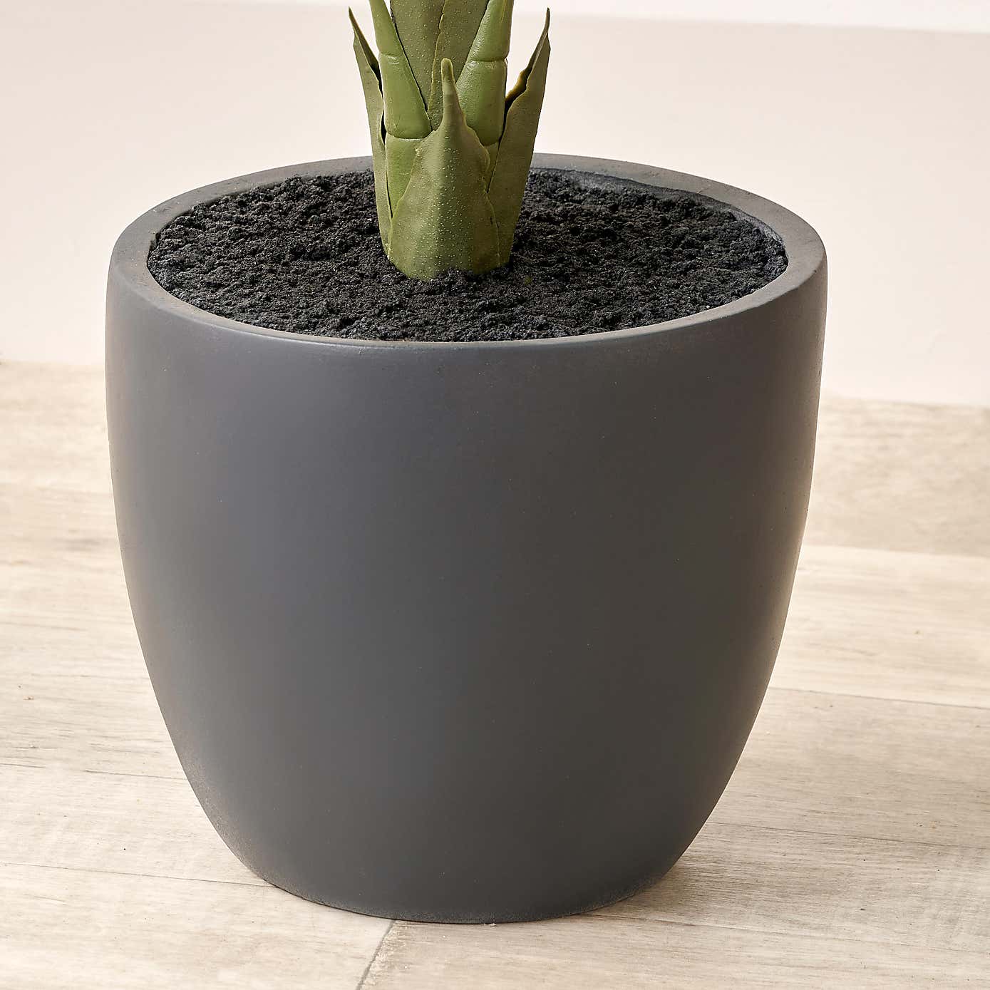 Artificial Elephant Ear Plant in Grey Plant Pot