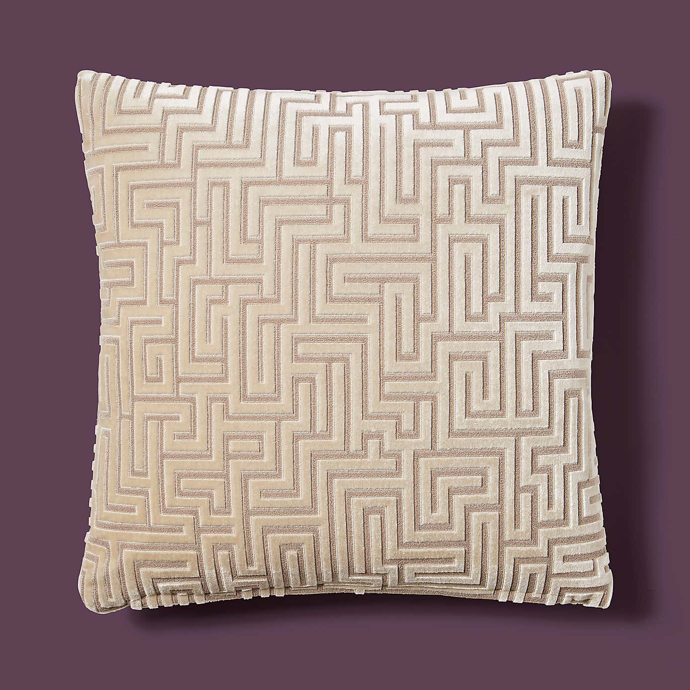 Greek Key Cut Square Cushion