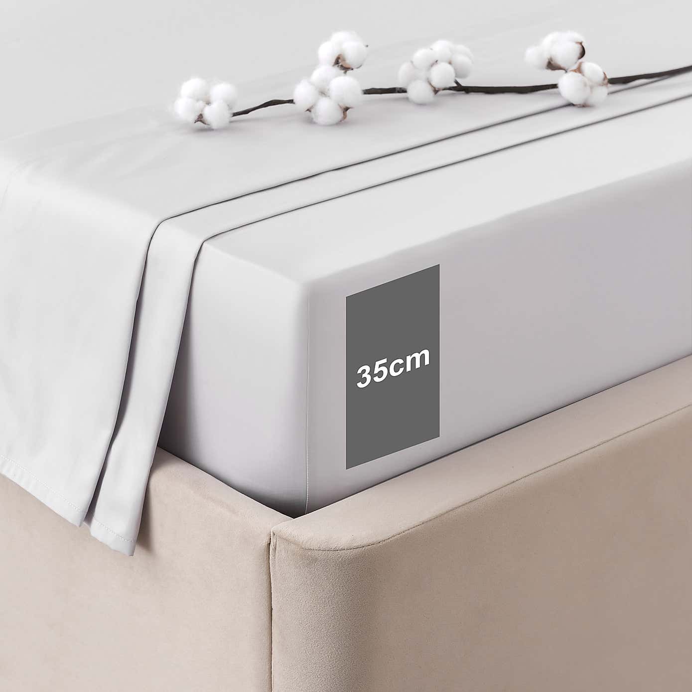 Dorma 300 Thread Count 100% Cotton Sateen Plain Fitted Sheet