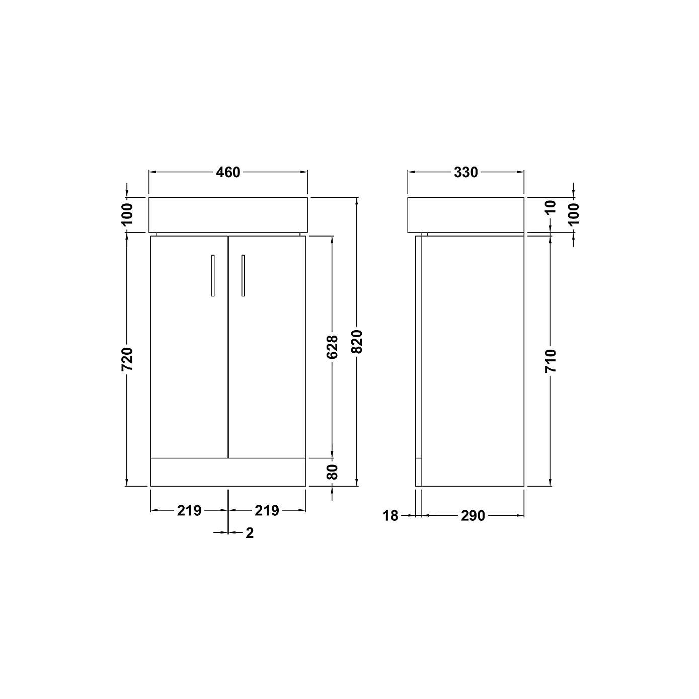 Mayford 2 Door Vanity Unit with Basin