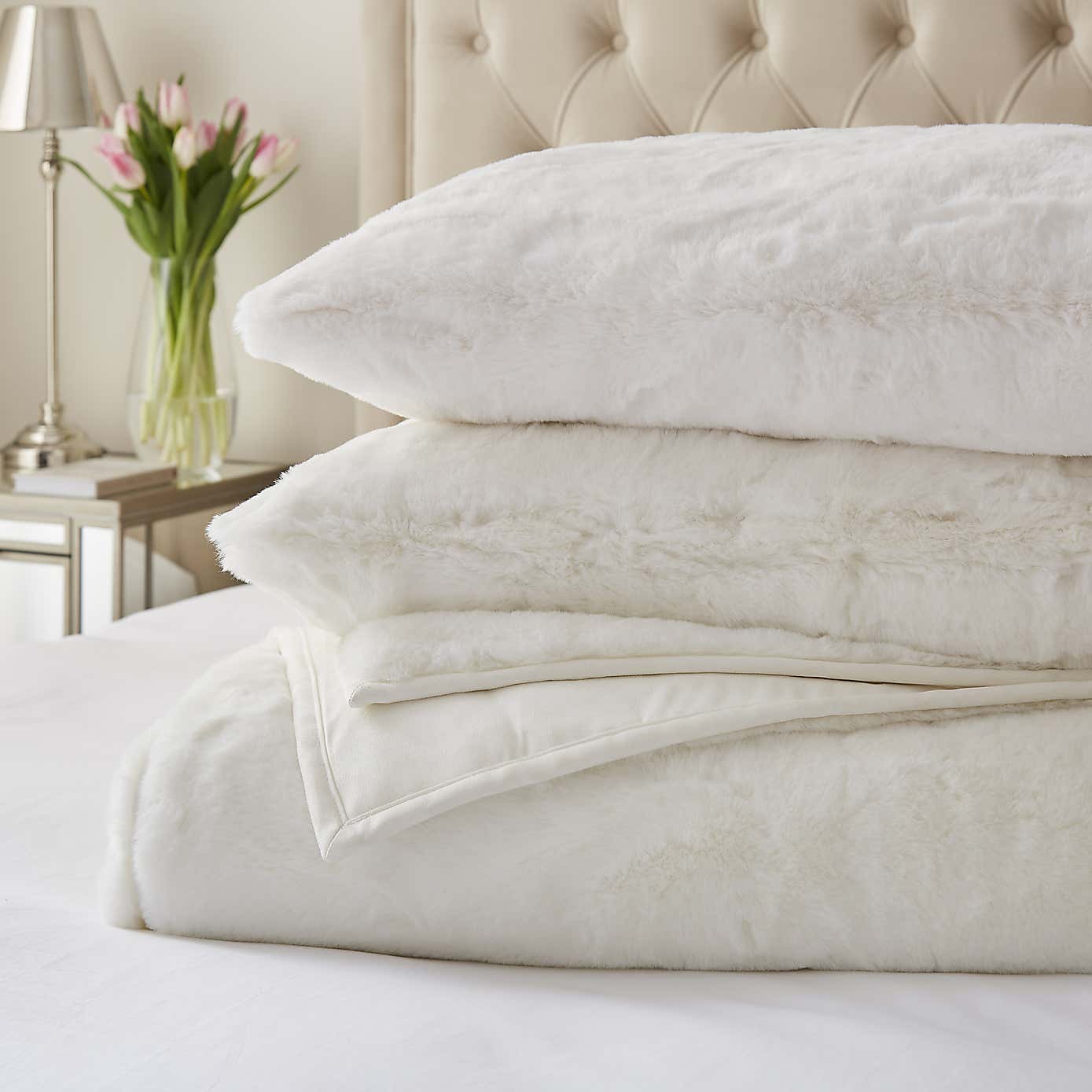Dorma Purity Faux Fur Bedspread
