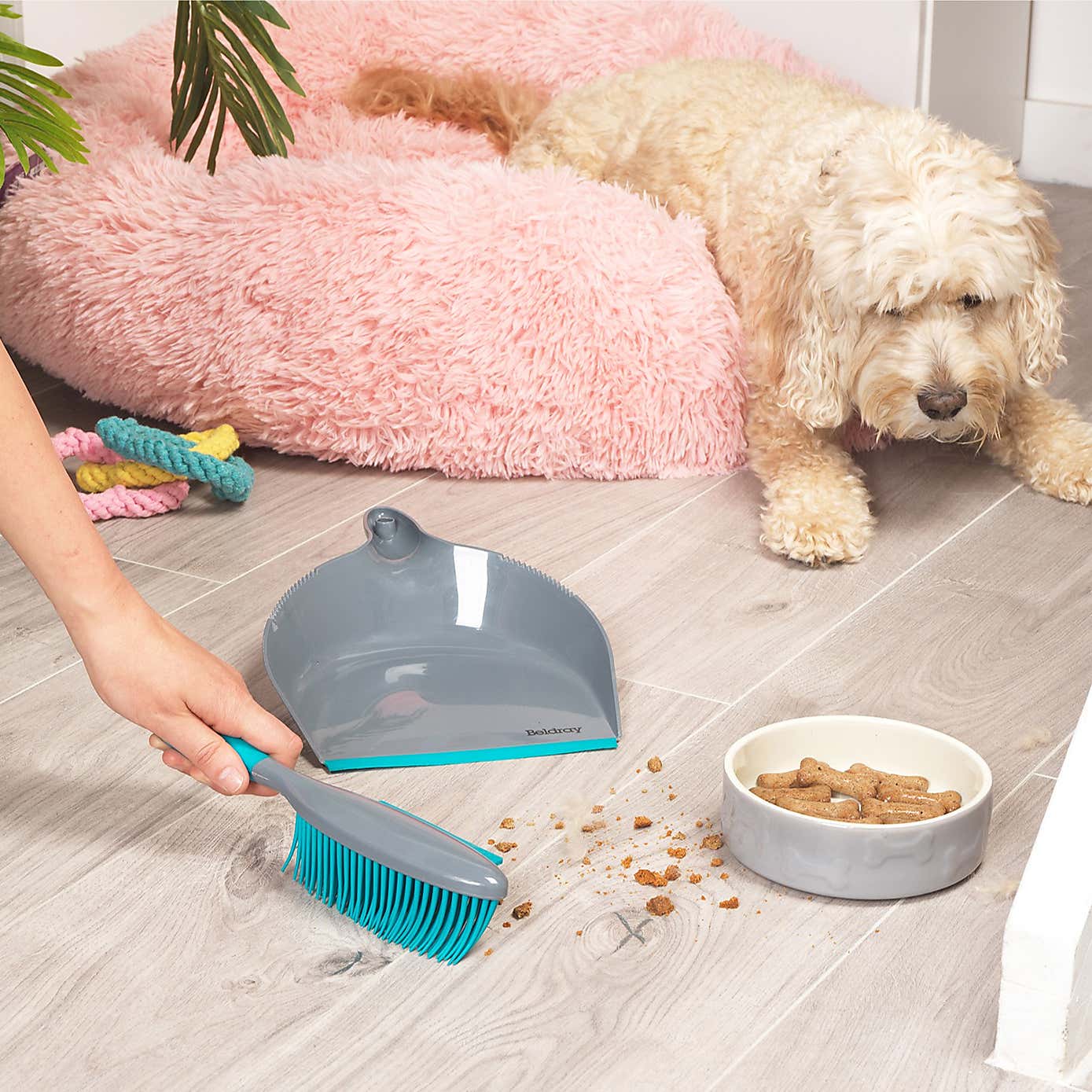 Beldray Anti Bac Pet Plus Rubber Head Dustpan and Brush