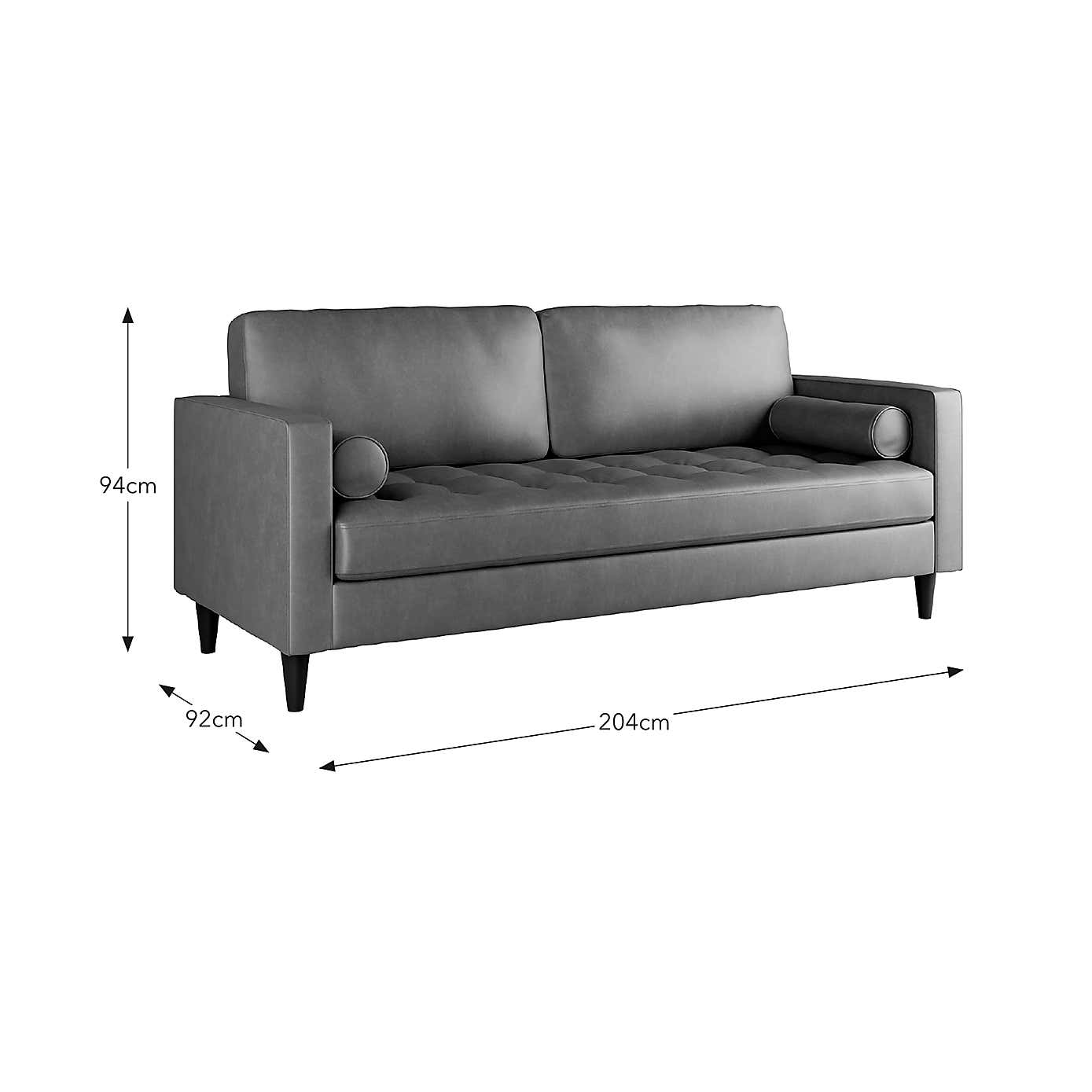 Zoe Distressed Faux Leather 3 Seater Sofa