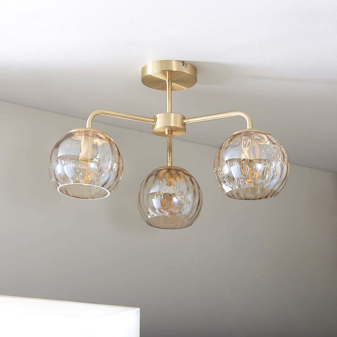 Vogue Arkoma 3 Light Semi Flush Ceiling Fitting