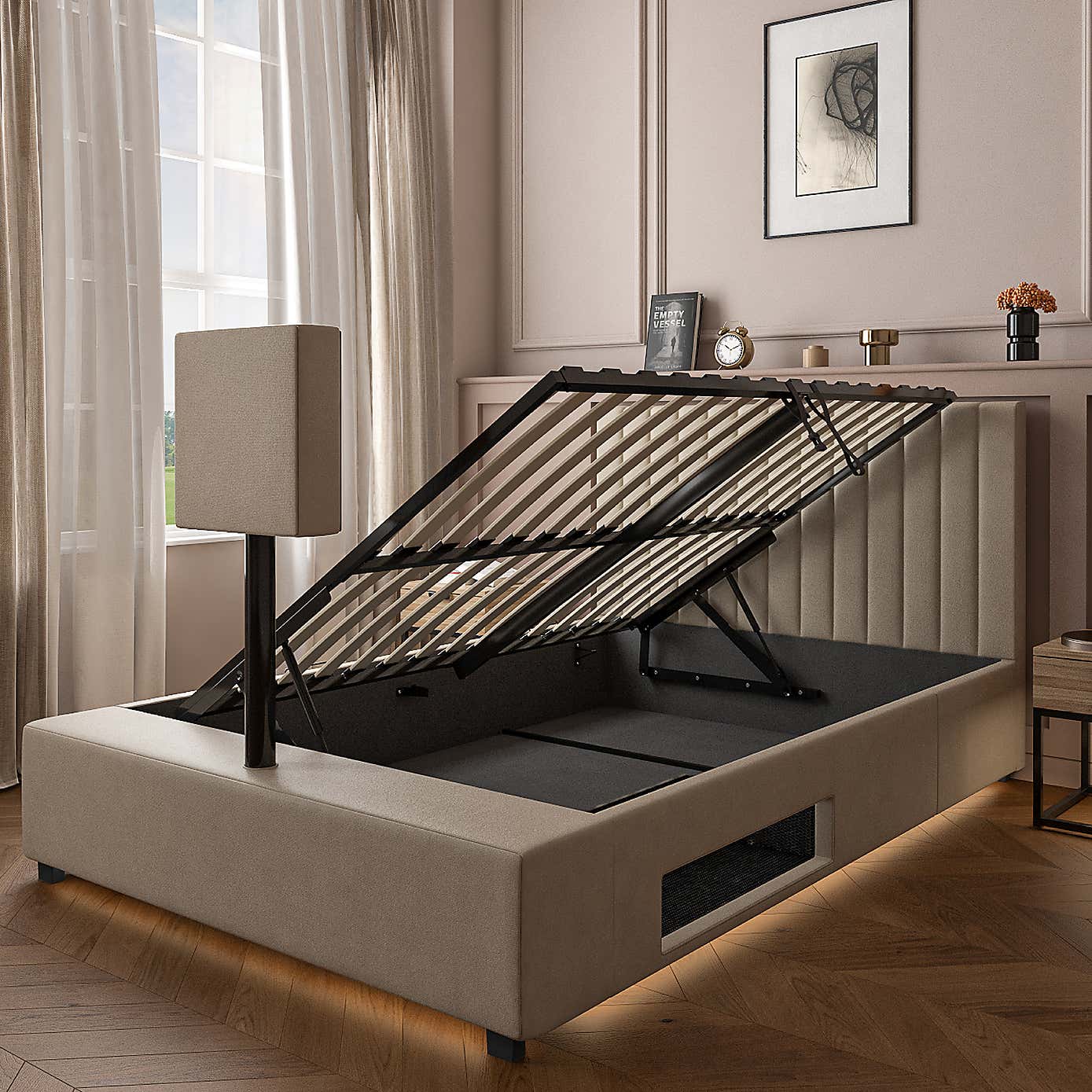 X Rocker Living Maisie LED TV Ottoman Bed Frame