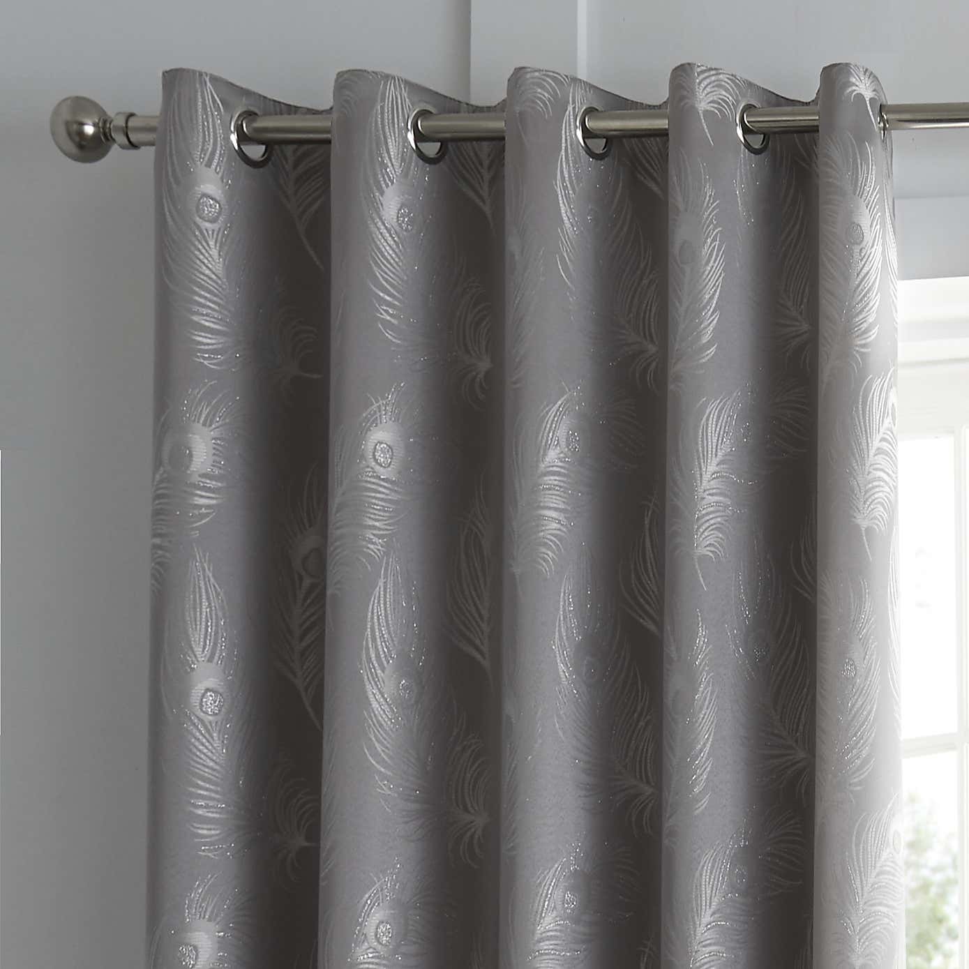 Feather Jacquard Eyelet Curtains