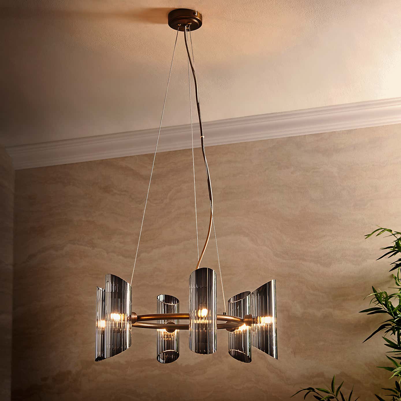 Marbella Art Deco 6 Light Adjustable Ceiling Light