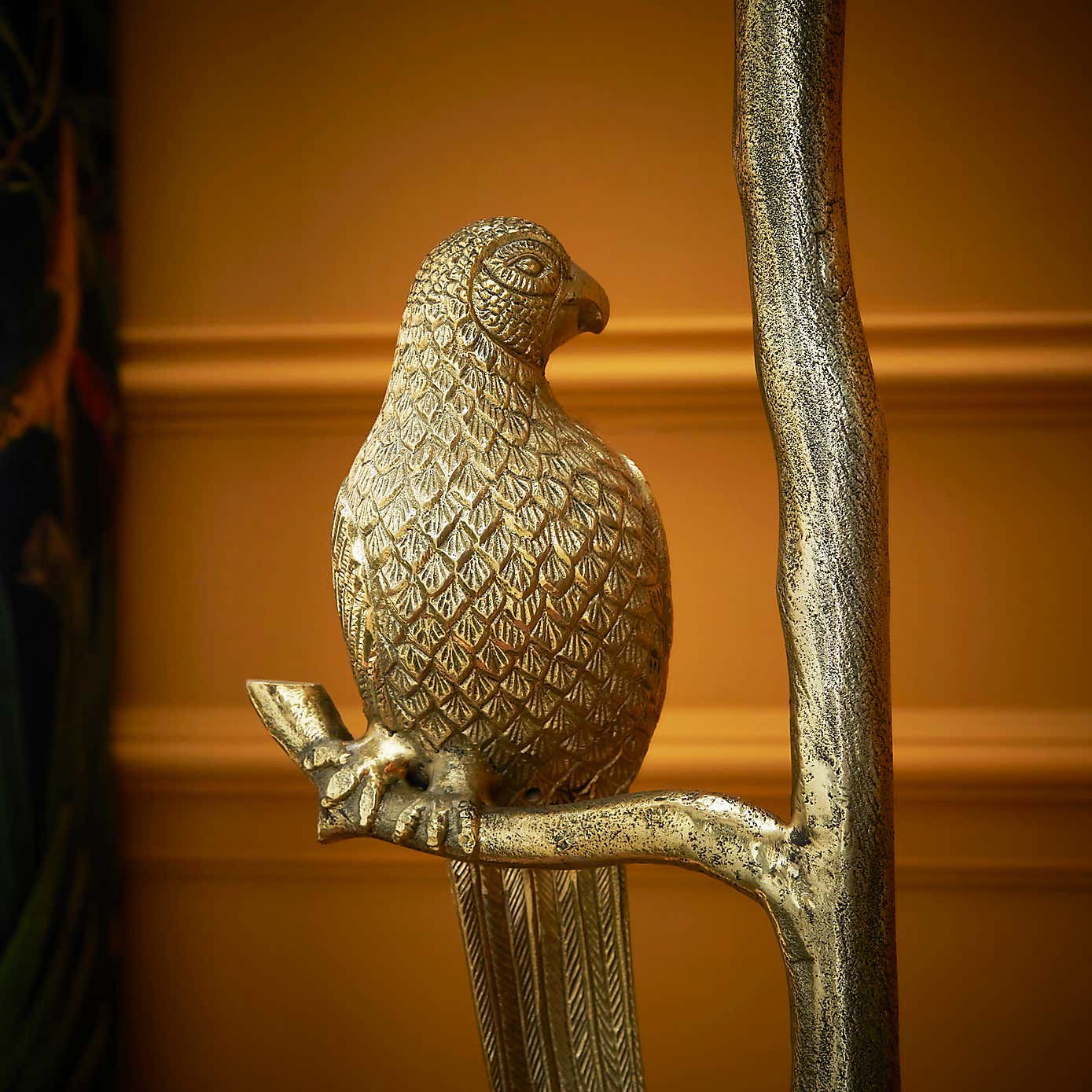 Gold Parrot Tripod Floor Lamp