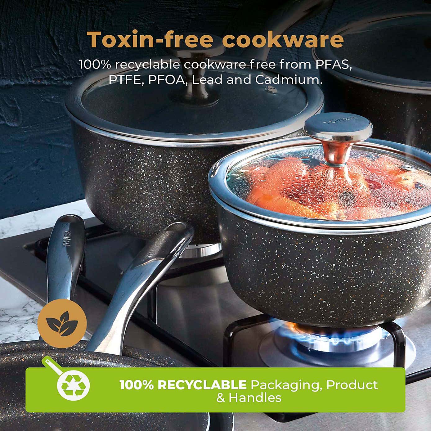 Tower Cerastone Pro Set of 5 Pan Set