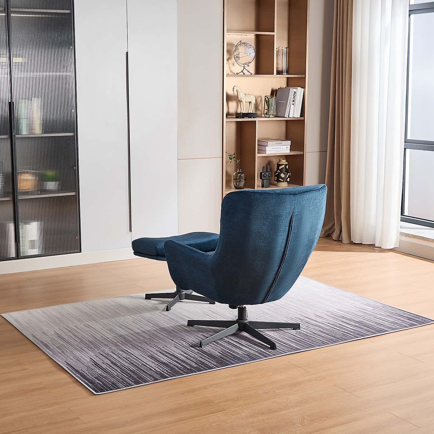 Image Furnishings Isla Swivel Recliner Chair with Footstool